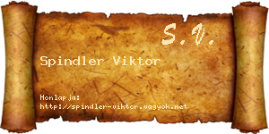 Spindler Viktor névjegykártya